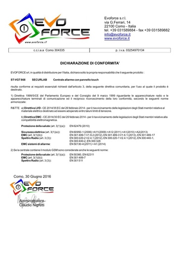 Certificazione centrale Securlab